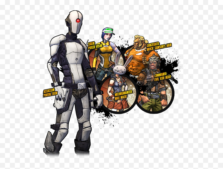 Download Guy With The Gun Borderlands 2 Png Image No - Borderlands 2 Axton Heads,Borderlands Png
