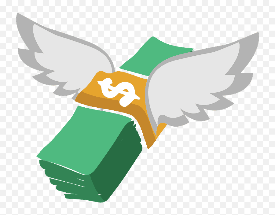Money With Wings Emoji Clipart Free Download Transparent - Illustration Png,Wings Transparent