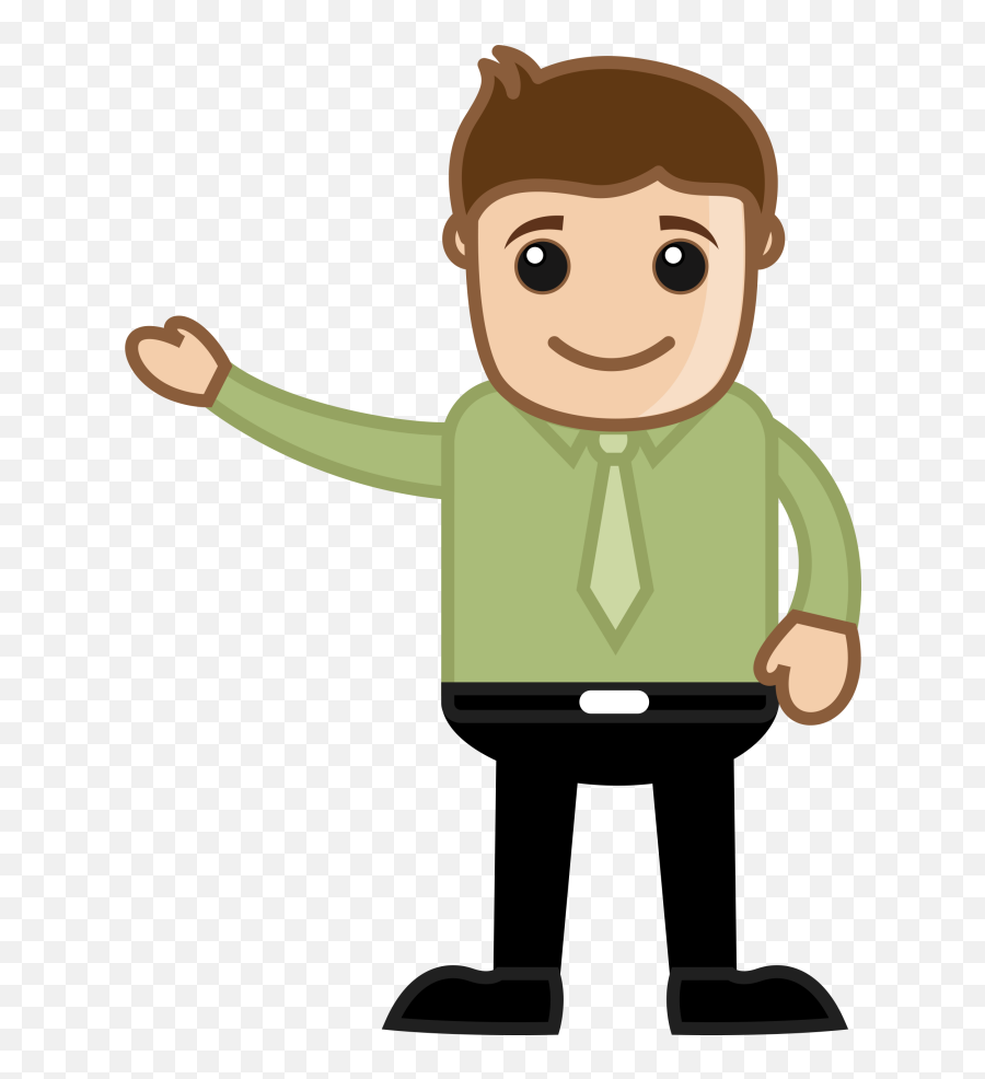 Man Presenting Document Scanning - Cartoon Pointing Png,Cartoon Person Png