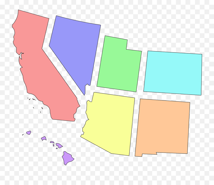 Map Usa Southwest - Vertical Png,California Outline Png