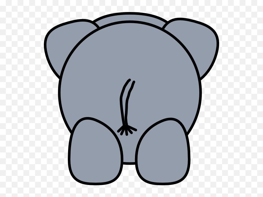 Clipart Elephant Head - Cartoon Elephant From Behind Png,Elephant Head Png