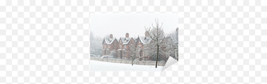A Row Of Houses In Falling Snow Wall Mural U2022 Pixers - We Live To Change Snow Png,Falling Snow Png