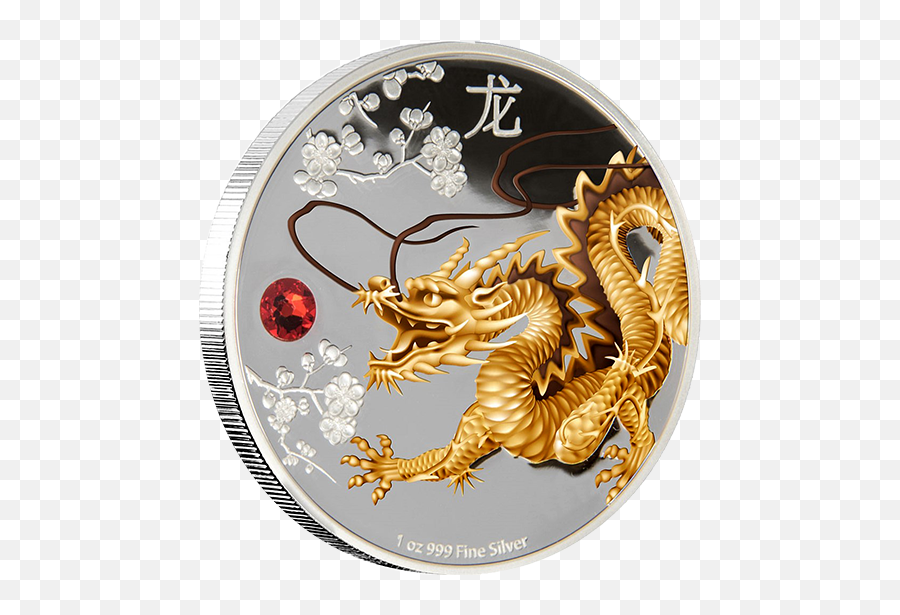1 Oz - Dragon Coin Silver Feng Shui Png,Silver Dragon Icon