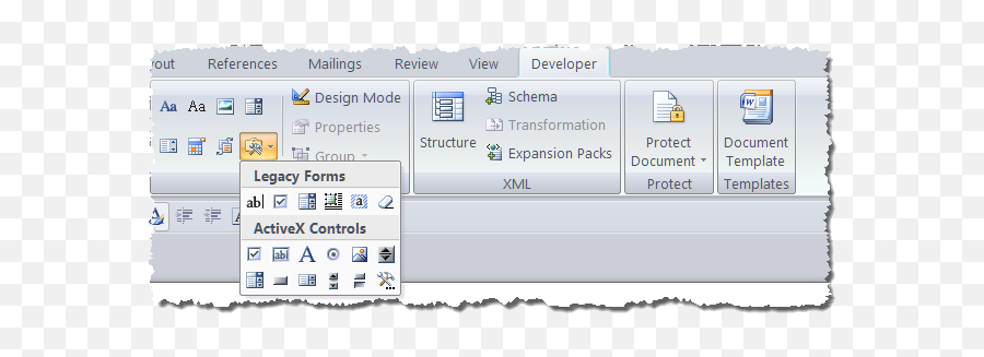 Add Classic Formfield Controls To Ribbon - Vertical Png,Microsoft Office Word 2010 Icon