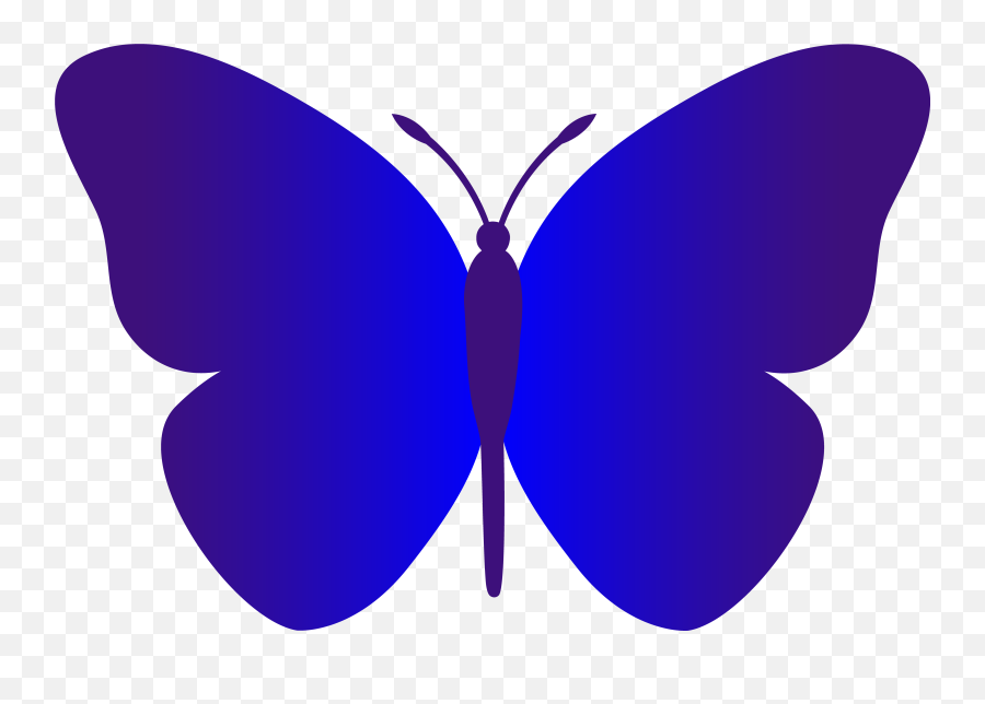 Blue Butterfly Clipart - Butterfly Silhouette Transparent Background Png,Blue Butterflies Png