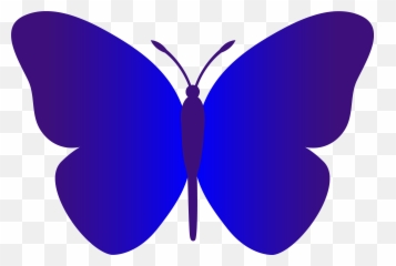 Blue Butterfly Clipart - Silhouette Transparent Background png