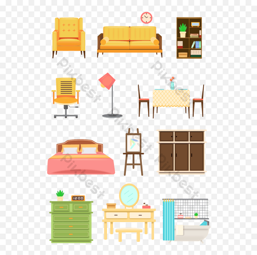 15 Flat Exquisite Furniture Icon S Png Images Ai Free - Furniture Style,Living Room Icon