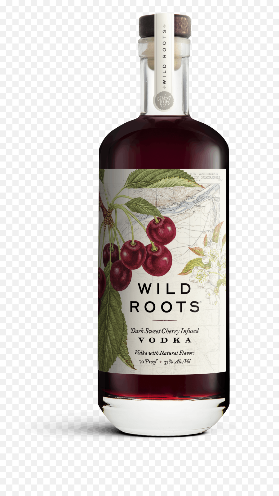 Wild Roots Cherry Vodka Bottle - Wild Roots Vodka Png,Vodka Bottle Png