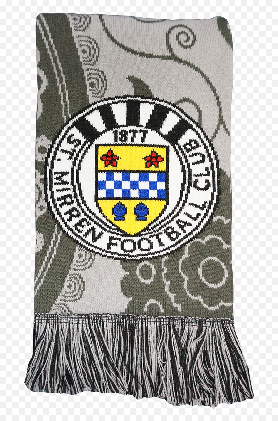 Grey Paisley Pattern Jacquard Scarf - St Mirren Badge Png,Paisley Png