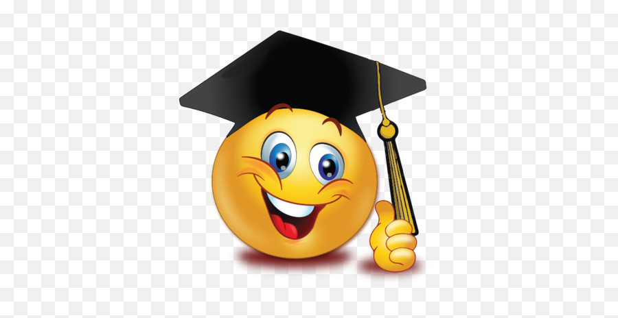 Download Graduation Thumb Up - Graduation Emoji Png Image Graduation Smiley,Thumbs Up Emoji Transparent