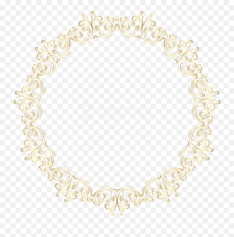 Border Frame Gold Clipart Png Photo - Borde Redondo Dorado Png,Doily Png