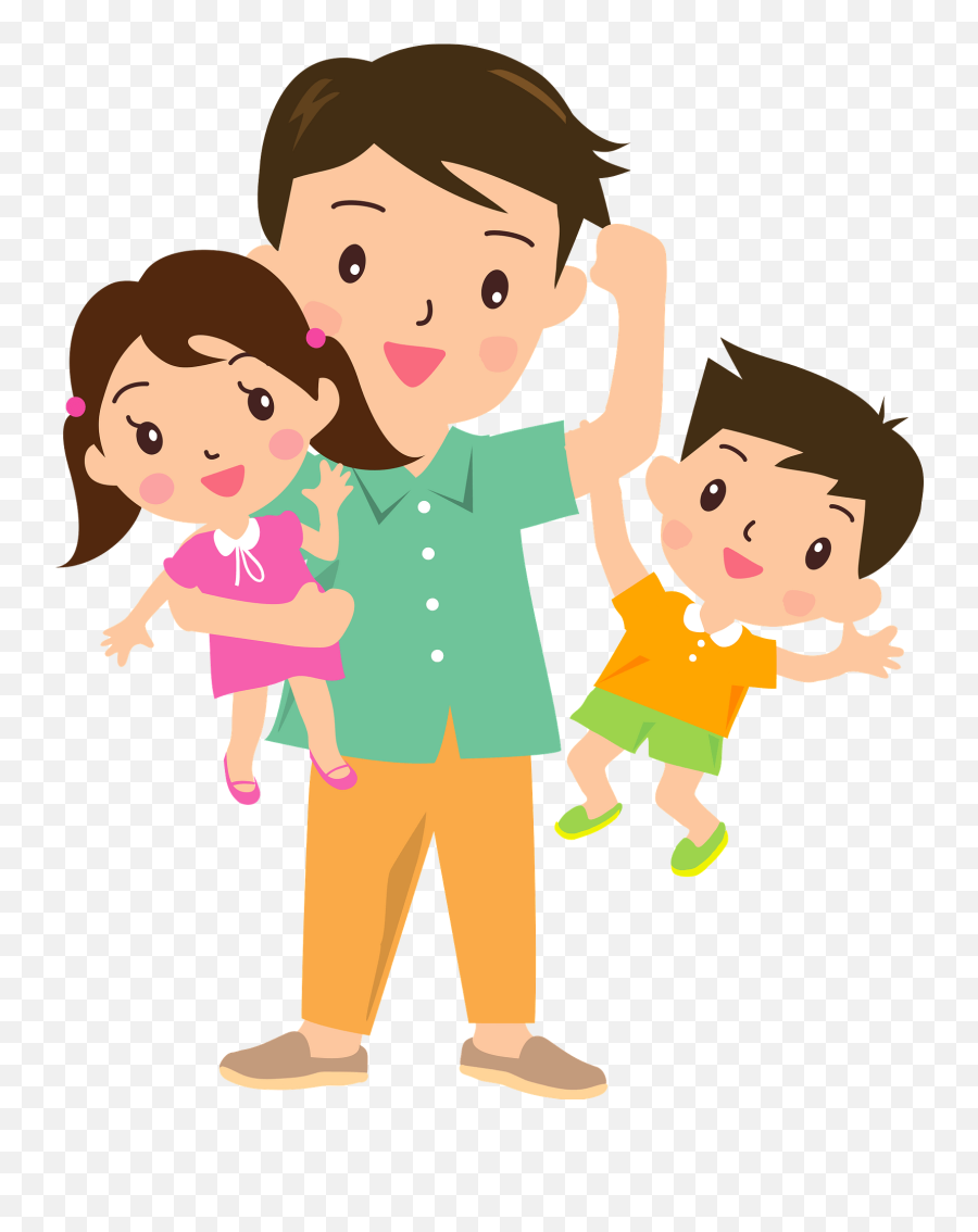 Father With Son And Daughter Clipart - Father Clipart Png,Father And Son Png