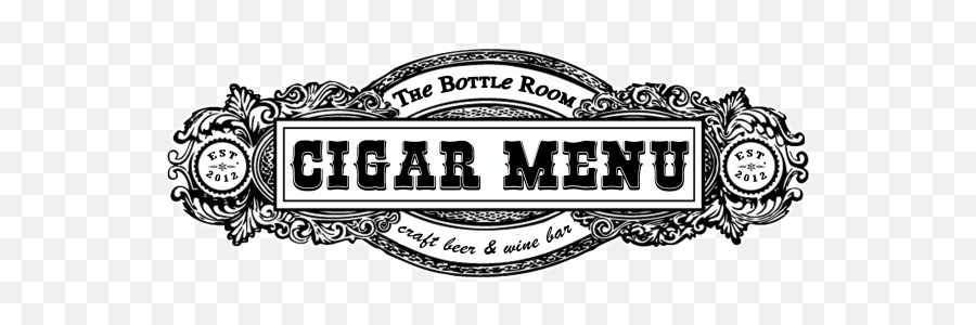 Cigar Menu The Bottle Room - Green Bay Wi Illustration Old Style Banner Png,Cigar Transparent
