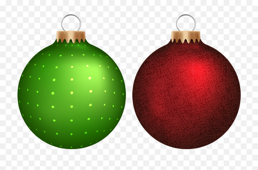 Green And Red Christmas Balls Png Clip - Transparent Background Christmas Ornaments Clipart,Christmas Ball Png