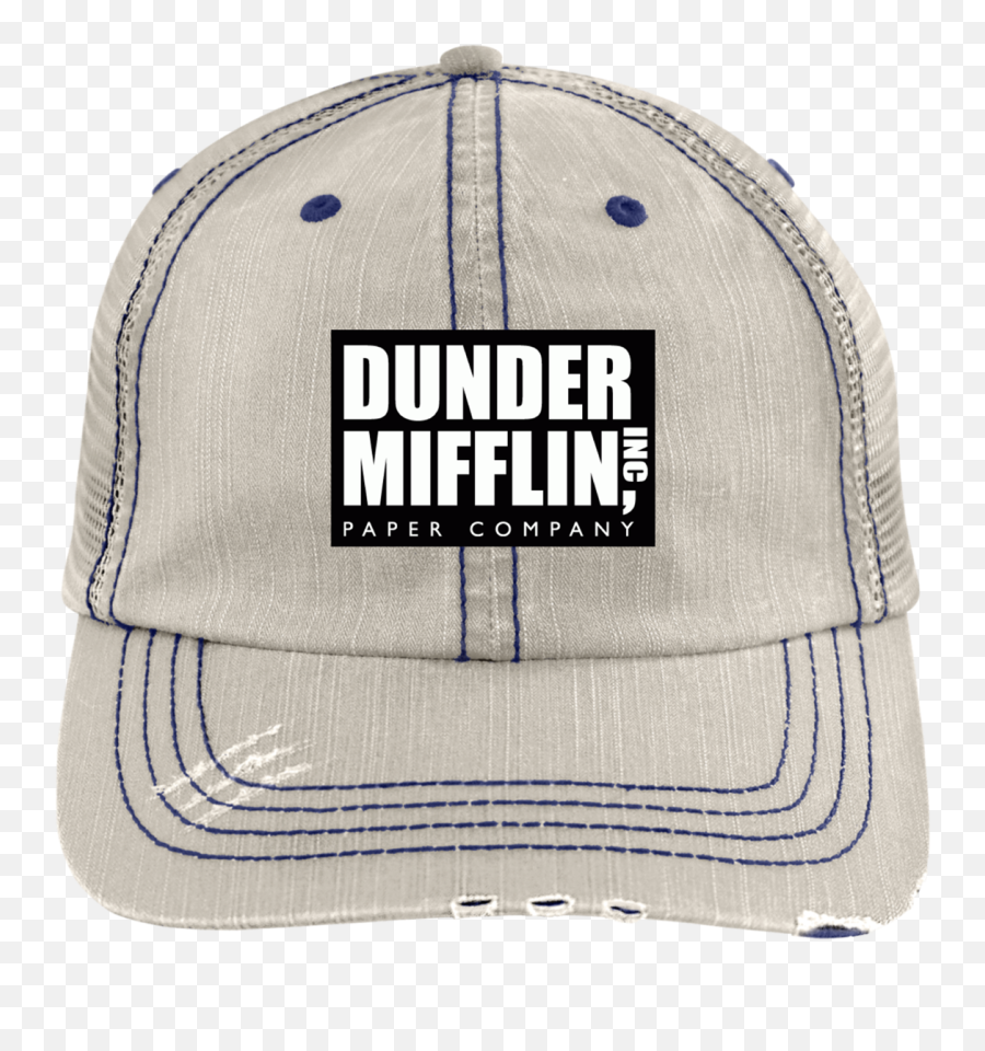 Dunder Mifflin 6990 Distressed Unstructured Trucker Cap - Dunder Mifflin Png,Dunder Mifflin Logo Png