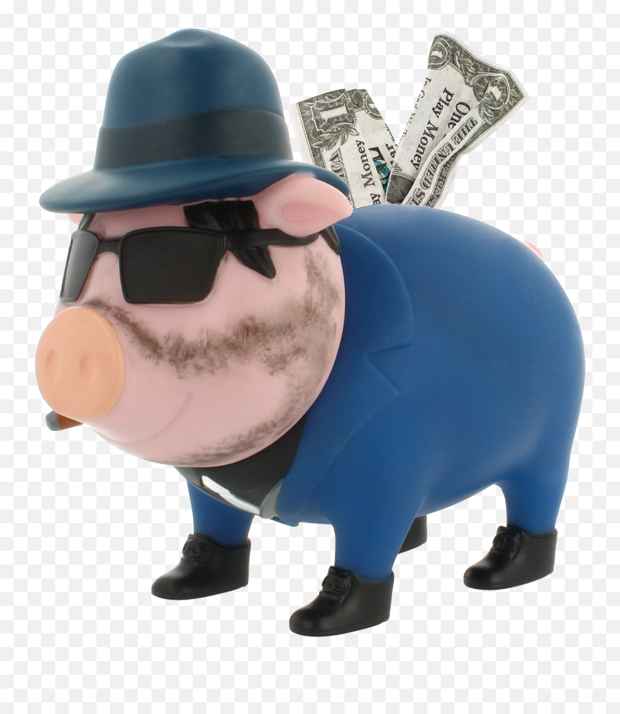 Gangster Piggy Bank Biggys - Design By Lilalu Piggy Bank Png,Gangster Hat Png
