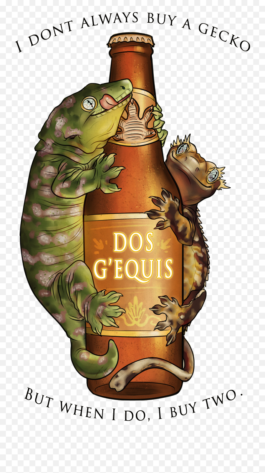 Dos Gu0027equis - Rhacodactylus Breeder Glass Bottle Png,Dos Equis Logo Png