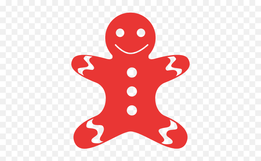 Gingerbread Man Flat Icon Red 07 - Transparent Png U0026 Svg Red Gingerbread Man Cartoon,Gingerbread Man Transparent