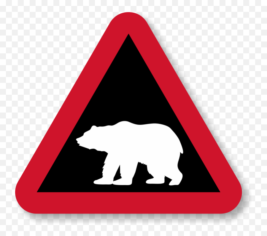 Polar Bear Crossing Symbol Sign Sku - Bear Road Signs Png,Warning Triangle Icon