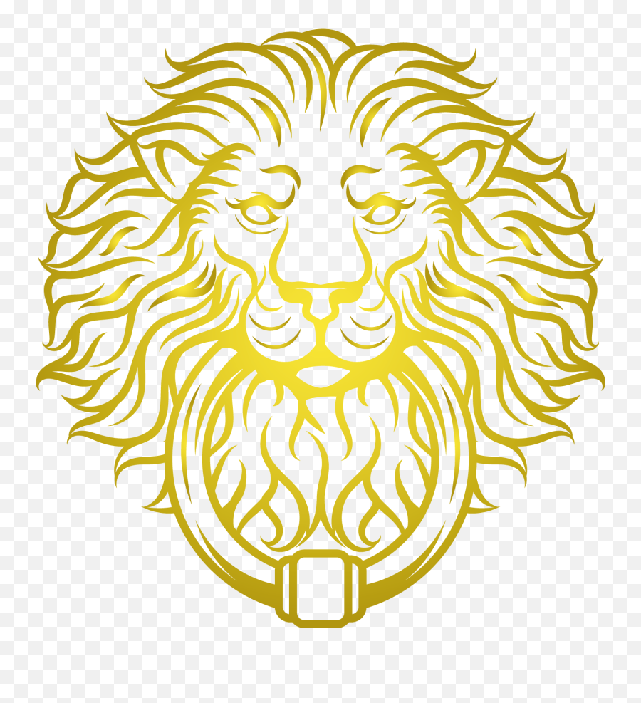 Golden Lion Head Vector Png Download - Gold Lion Logo Png,Lion Head Transparent
