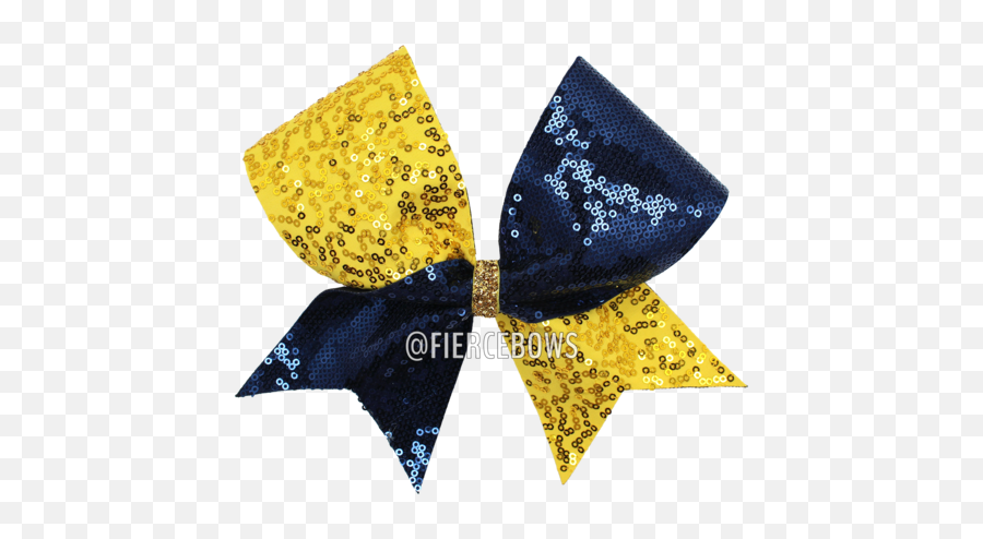 Download Gold And Navy Sequin Cheer Bow - Blue And Gold Cheer Bow Transparent Png,Gold Bow Transparent Background
