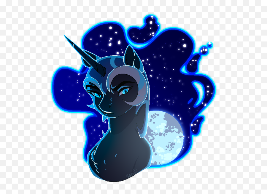 Bust Ethereal Mane Full Moon - Cartoon Png,Full Moon Transparent Background