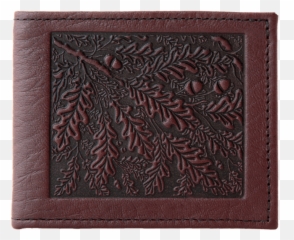 Oberon Design Leather Menu0027s Wallet Oak Leaves - Mat png