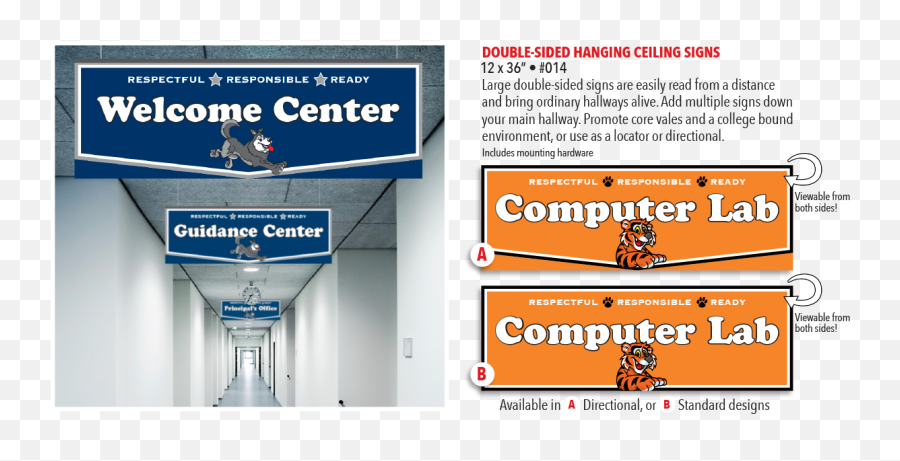 Download Double Sided Hanging Ceiling Signs - Custom Ceiling Poster Png,Hanging Wooden Sign Png