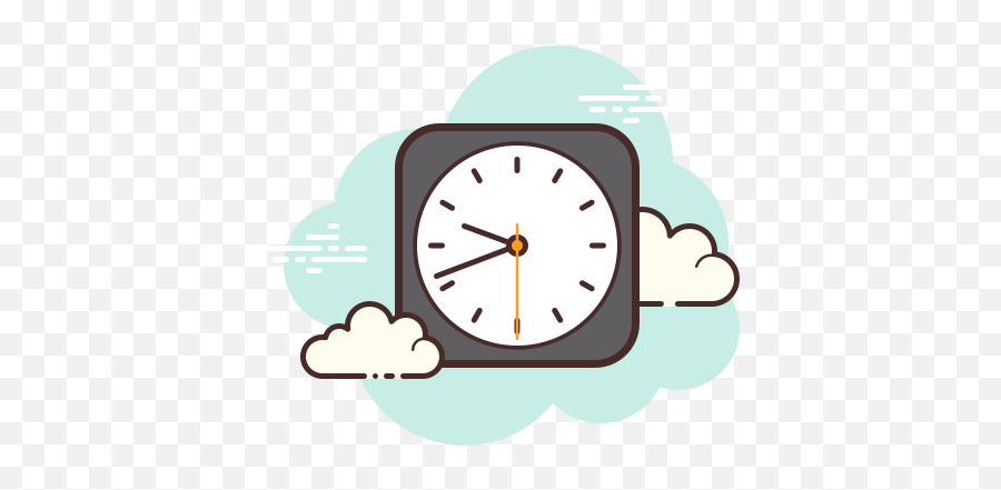 Clock Icon In Cloud Style - Fitbit Icon Aesthetic Png,Clock Icon Transparent Background
