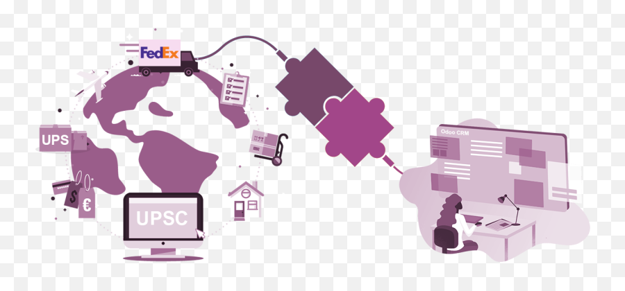 Shipping Integration With Odoo - Illustration Png,Fedex Png