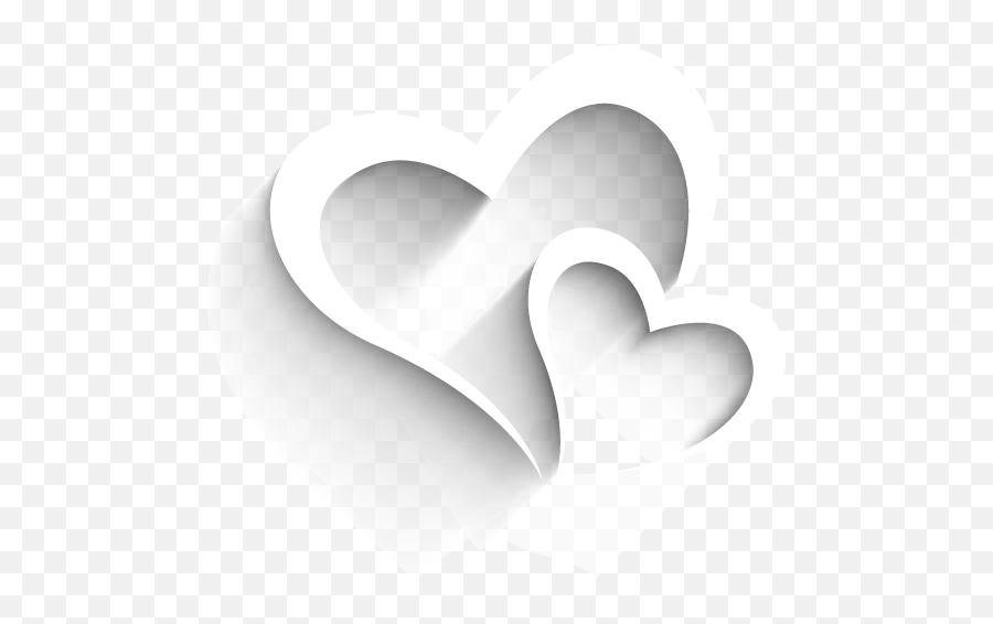 White Hearts Fading Swirls Decor - Heart Png,White Heart Transparent  Background - free transparent png images 