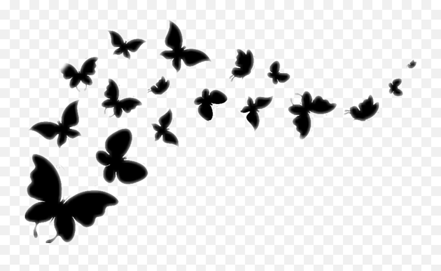 Blackandwhite - Flying Butterfly Clipart Black And White Png,Butterfly Vector Png