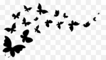 Blackandwhite - Flying Butterfly Clipart Black And White Png,Butterfly Vector Png