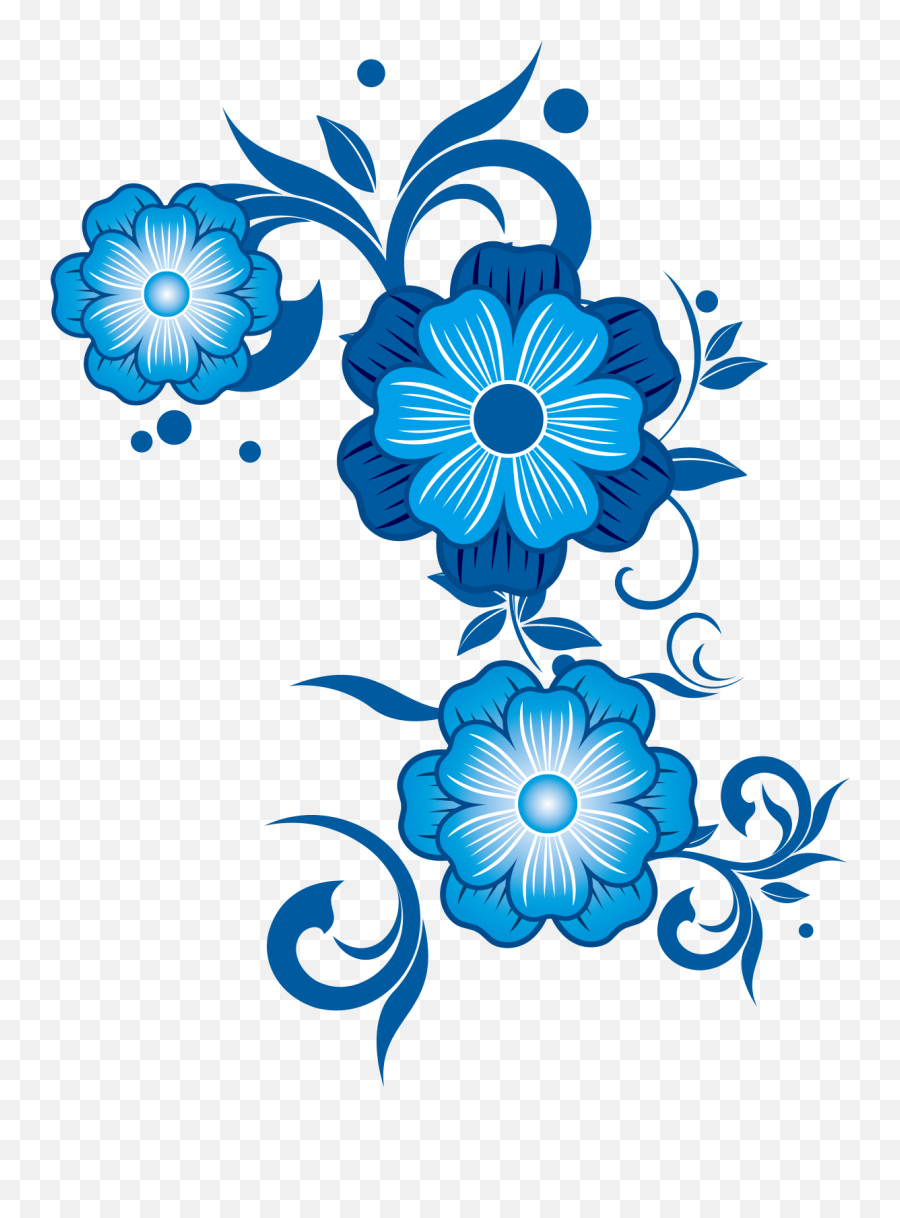 Blue Flower Vector Png - Blue Flower Vector Png,Blue Flower Transparent Background