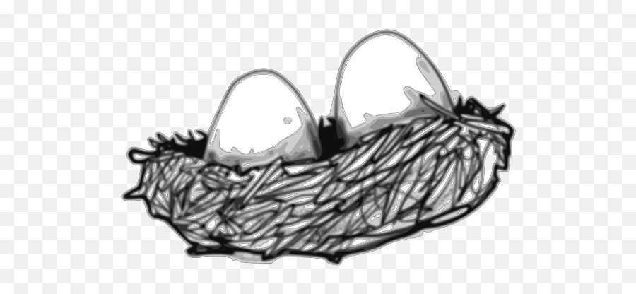 Bird Nest With Eggs Png Svg Clip Art - Black And White Nestt Vector Png,Bird Nest Png