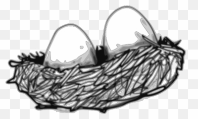 Bird Nest With Eggs Png Svg Clip Art - Black And White Nestt Vector Png,Bird Nest Png