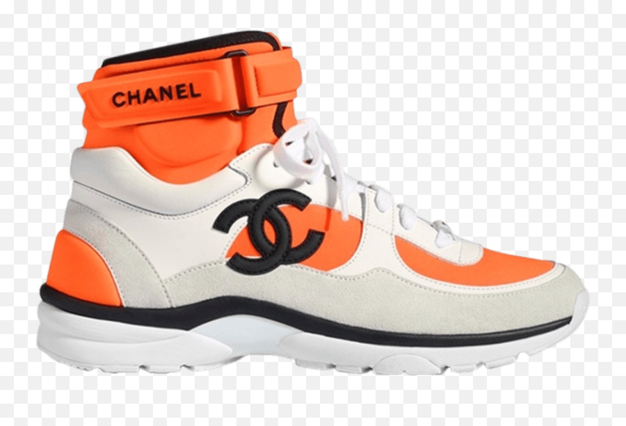 Download Chanel Wmns Logo High Top - Chanel Shoes Sneakers Orange Chanel Sneakers Price Png,Sneakers Transparent Background