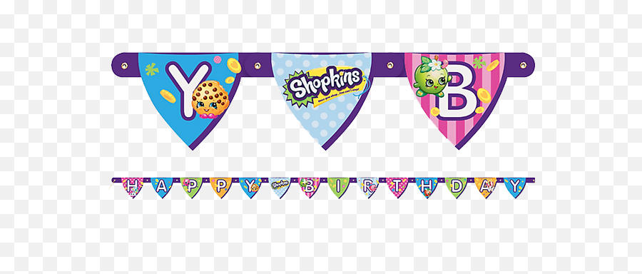 Shopkins Happy Birthday Banner - Shopkins Banner Printable Printable Shopkins Banner Png,Birthday Banner Png