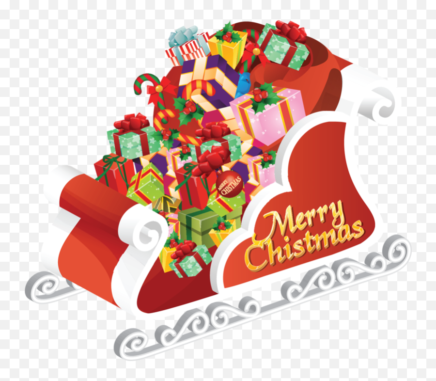 Santa Sleigh Png - Free Christmas Frames For Facebook,Santa Sleigh Transparent Background