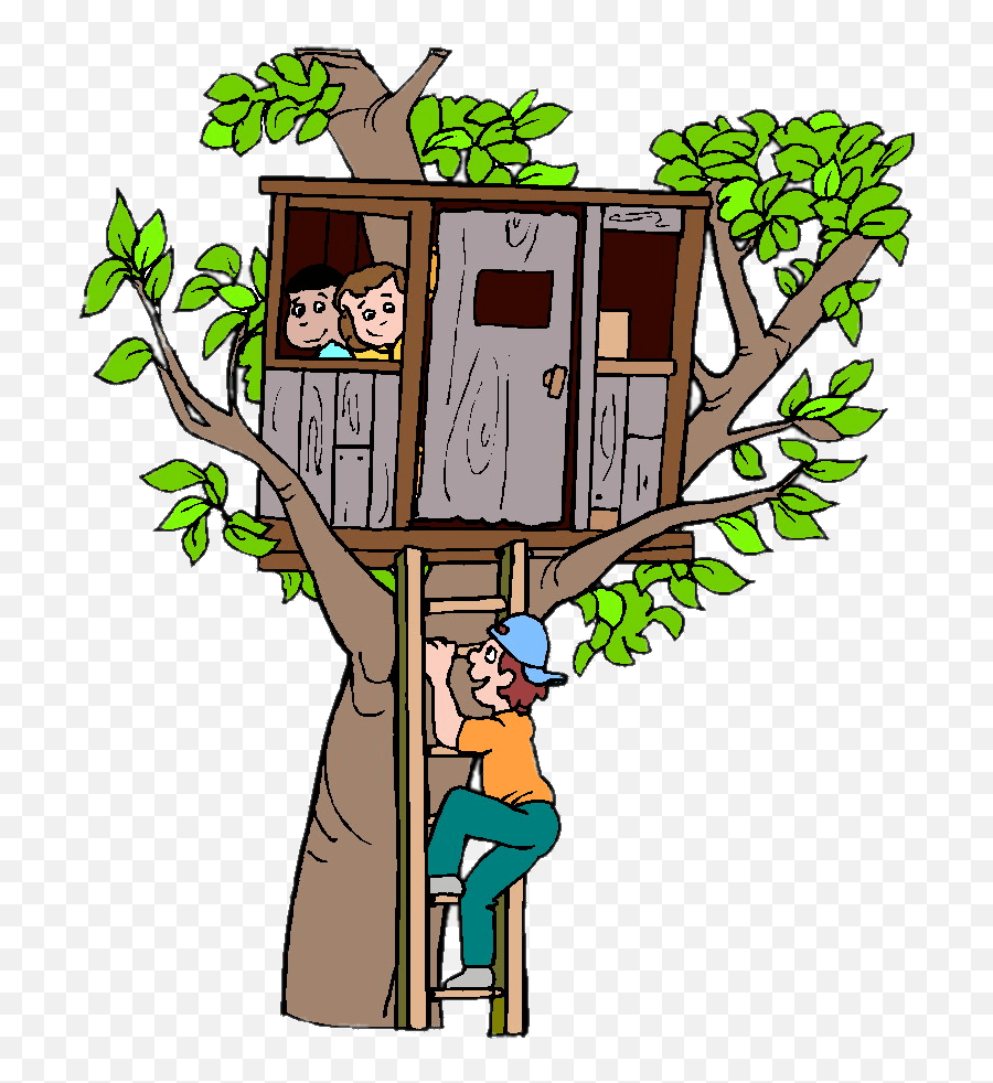 Build A Tree House Cartoon - Clipart Magic Tree House Png,House Cartoon Png
