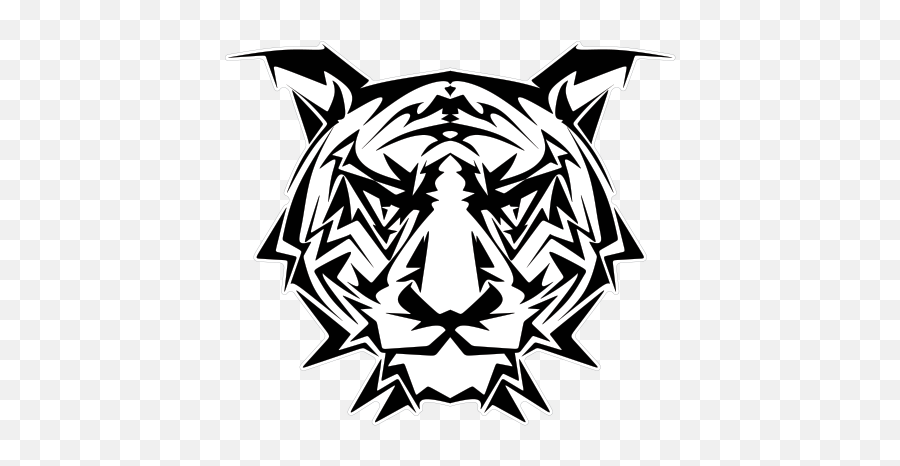 Printed Vinyl Tribal Tiger Head Stickers Factory - Transparent Tiger Symbol Png,Sabertooth Logo