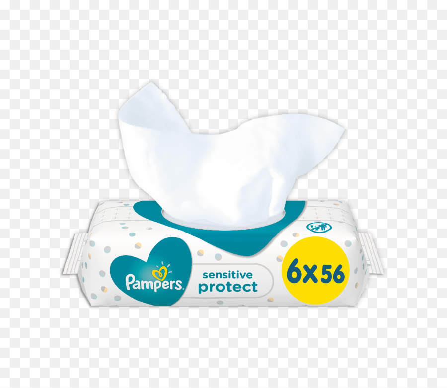 Sensitive Baby Wipes 6 X 56 - Pampers Png,Pampers Logo