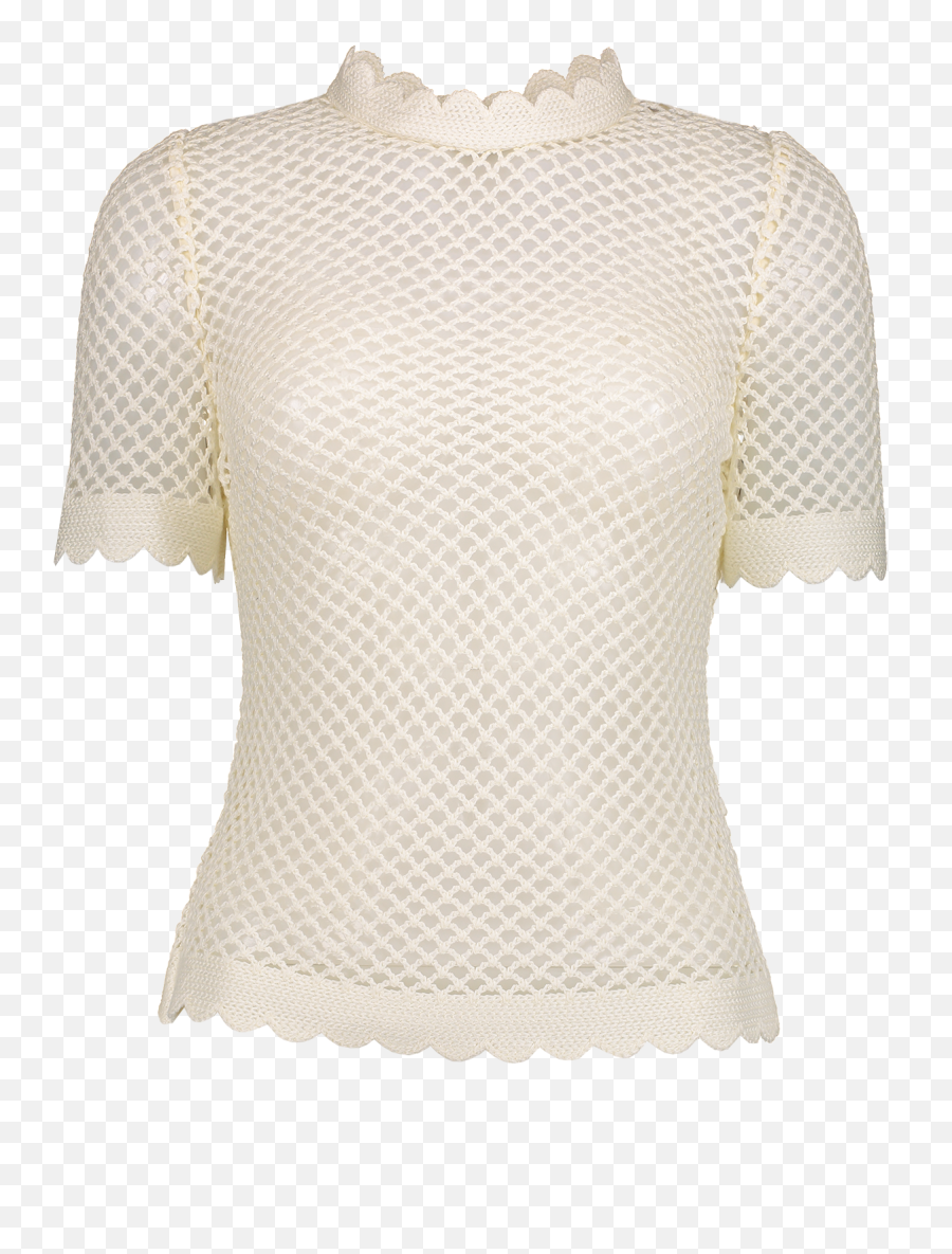 Self Portrait Fishnet Crochet Lace Top Ak Rikku0027s - Short Sleeve Png,Fishnet Transparent Png