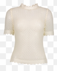 Self Portrait Fishnet Crochet Lace Top Ak Rikku0027s - Short Sleeve Png,Fishnet Transparent Png