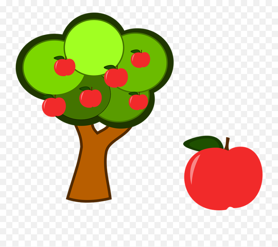 Apple Tree Fruit Red - Free Vector Graphic On Pixabay Gambar Pohon Apel Kartun Png,Red Apple Png