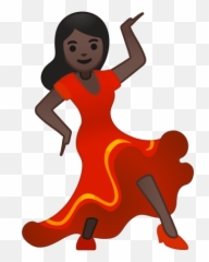 Woman Dancing Emoji With Dark Skin Tone - Black Lady png