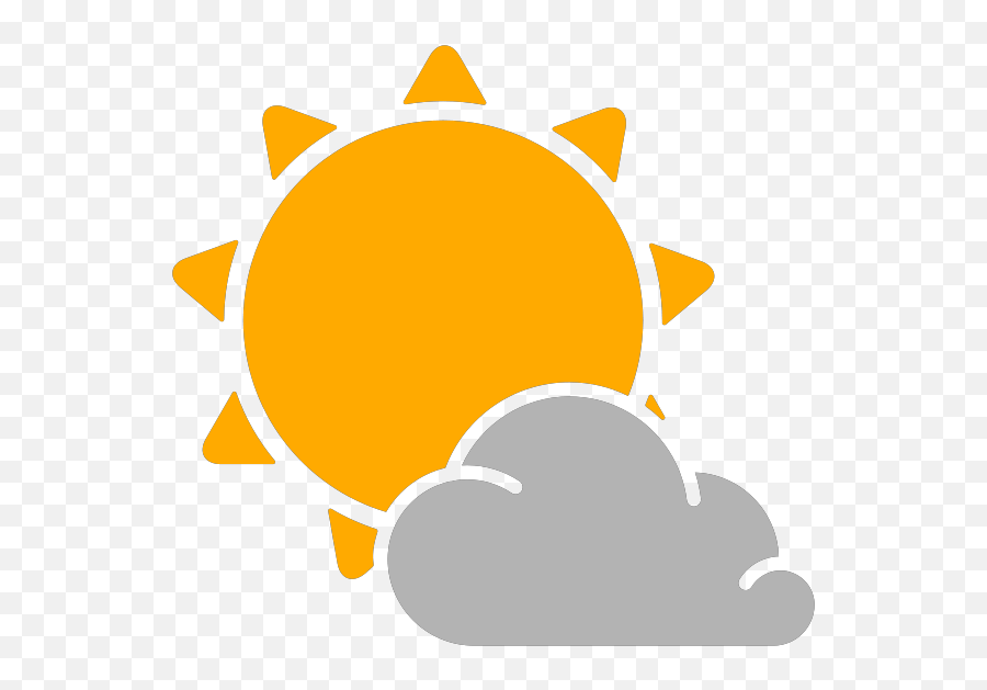 Simple Weather Icons Partly Cloudy Svg - Sunny And Cloudy Transparent Png,Partly Cloudy Weather Icon