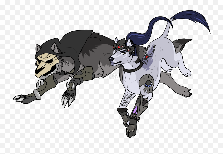 Owau Reaper And Widowmaker By Kasaru2911 - Fur Affinity Overwatch Characters As Dogs Png,Widowmaker Png