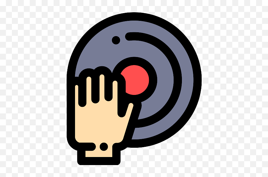 Download Dj Hand Scratching Vinyl Record Icon Transparent - Disco Png,Hand Click Icon Png