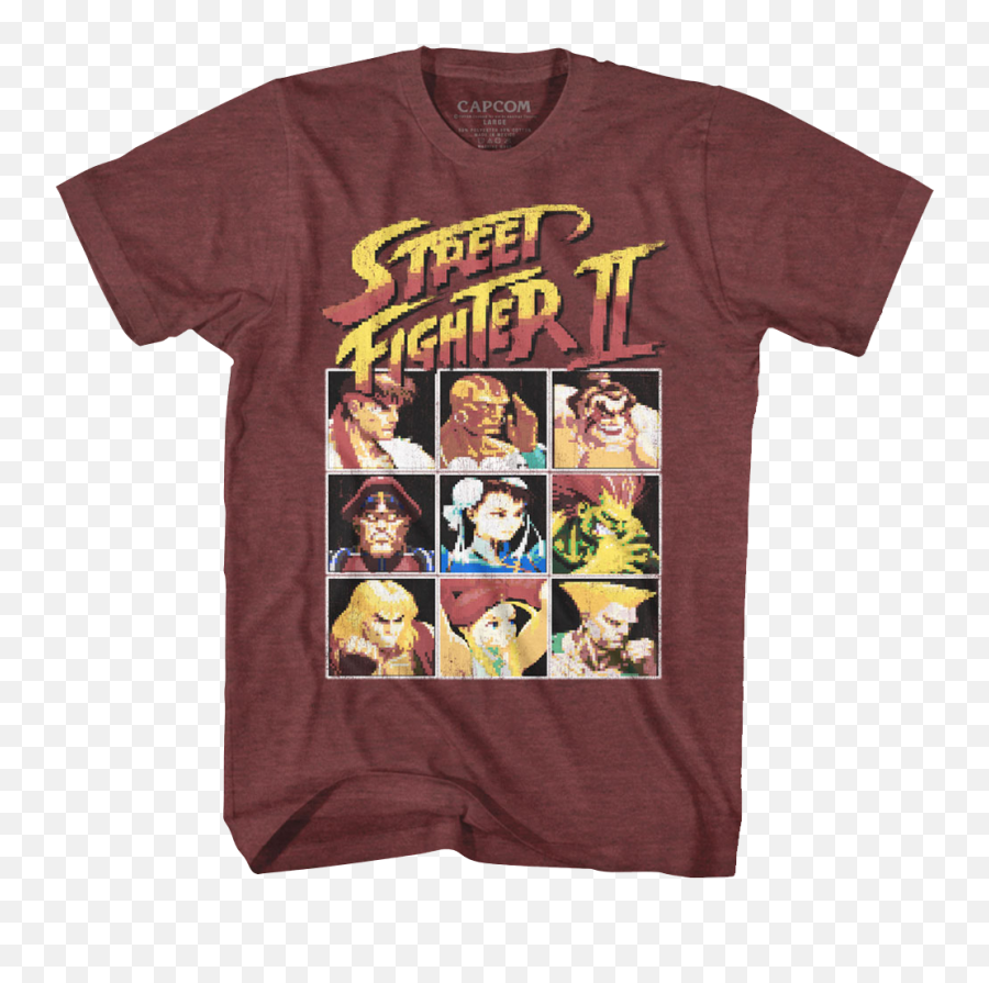 Street Fighter 8bit Vintage Maroon Heather Adult T - Shirt Street Fighter Vintage T Shirt Png,Def Jam Icon Games
